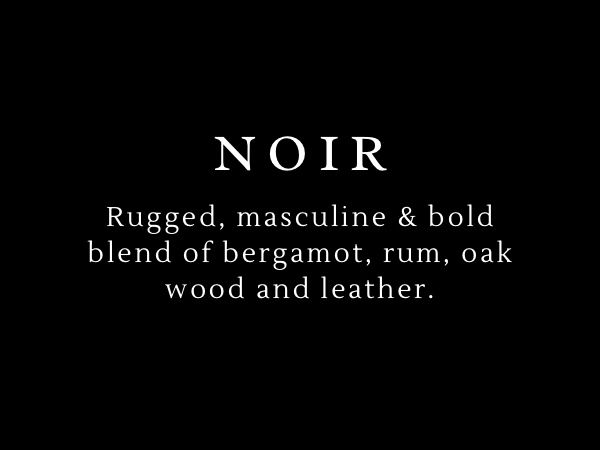 Text description of a fragrance blend on a black background